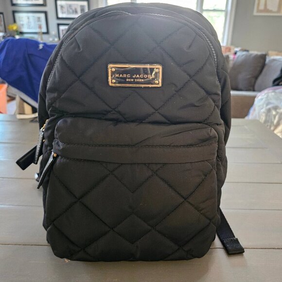 NWT Marc Jacobs Black Quilted Nylon School Women's Everyday Casual Backpack - Picture 4 of 16
